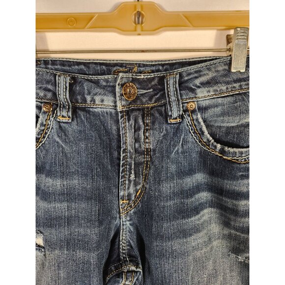 Silver Womens Lola Plus Jeans Bootcut Distressed Western Festival Boho 16/31 - Picture 3 of 7